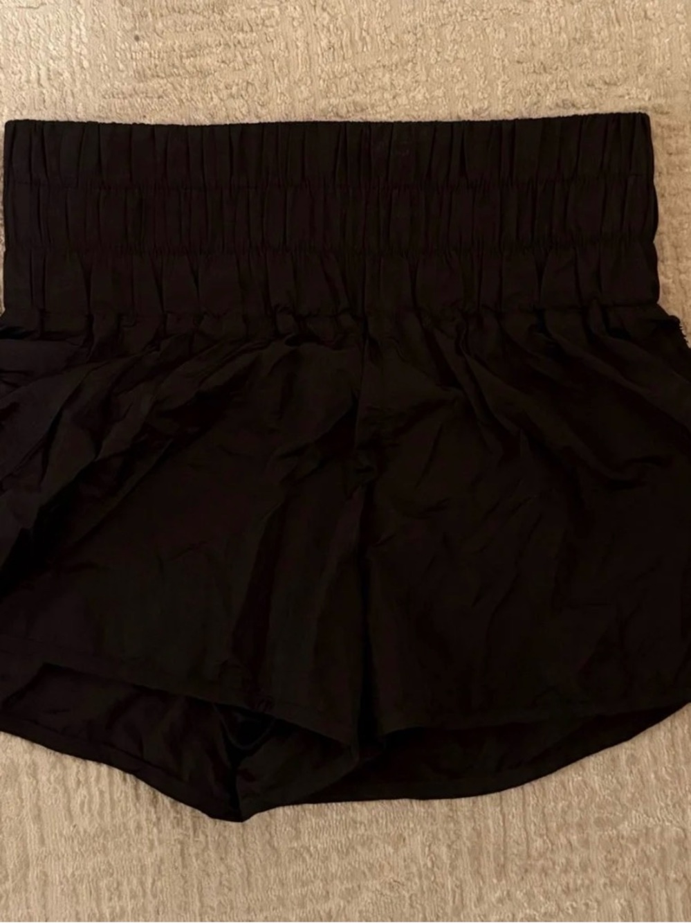 FP Movement by Free People Black Smocked Waist Athletic Shorts